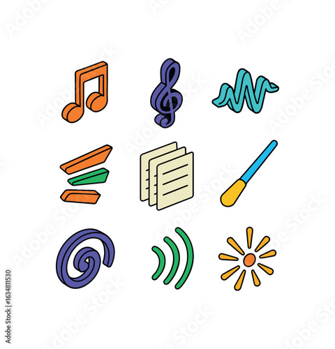 Isometric Music Icon Set