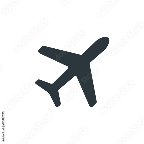 A simple illustration of an airplane soaring through the sky.