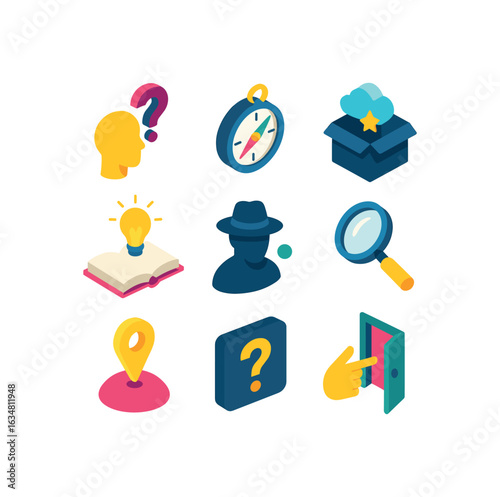 Isometric Icon Curiosity Grid