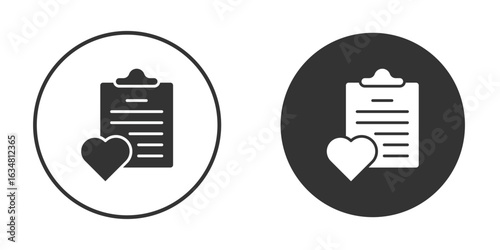 Wish list icons concept in solid versions. Flat design style.