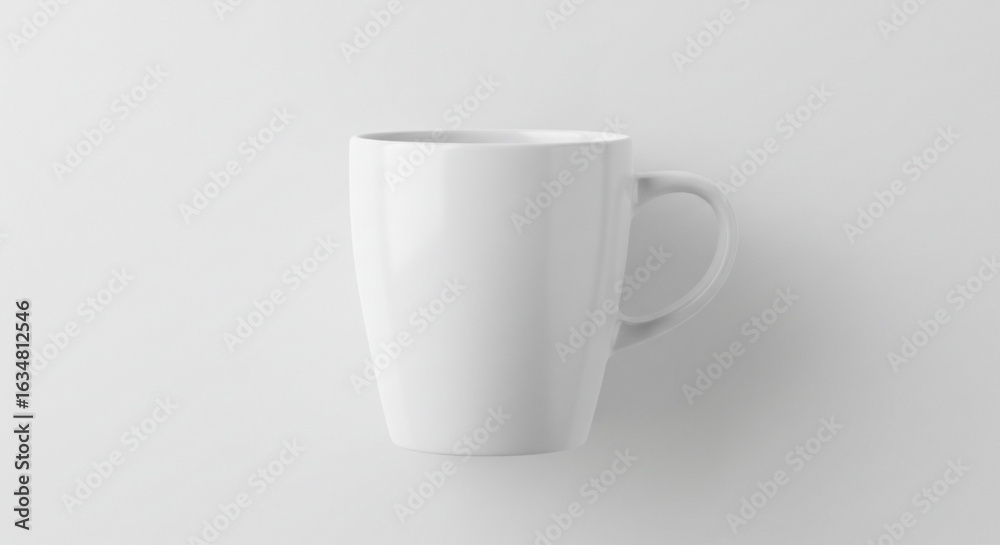 Fototapeta premium Plain White Coffee Mug Mockup on a Bright Studio Background