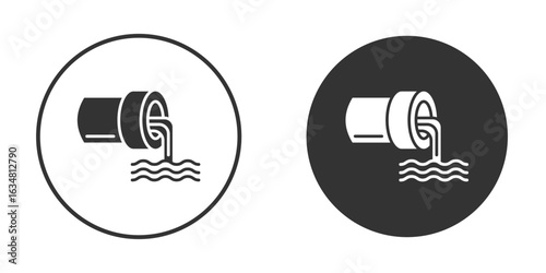 Waste water icons concept in solid versions. Flat design style.