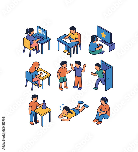 Adolescence Icons Grid