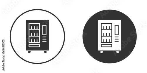 Vending machine icons concept in solid versions. Flat design style.