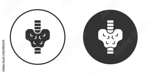 Thyroid icons concept in solid versions. Flat design style.