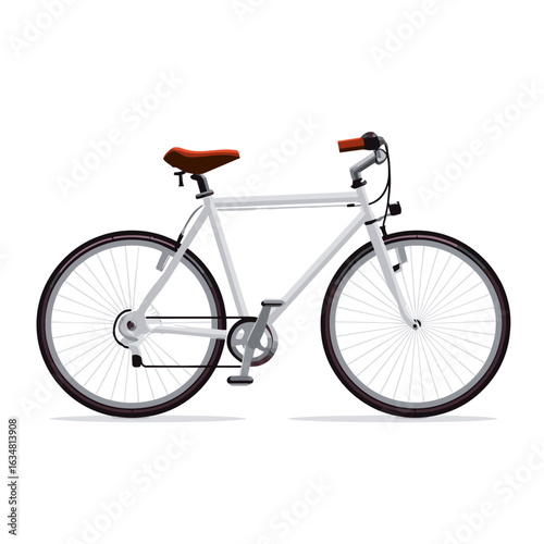 An isolated white bicycle, perfect for urban commuting and outdoor adventures.