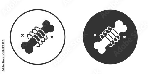 Strong healthy bones icons concept in solid versions. Flat design style.