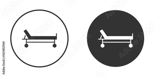 Stretcher icons concept in solid versions. Flat design style.