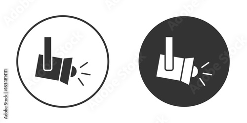 Spotlight icons concept in solid versions. Flat design style.
