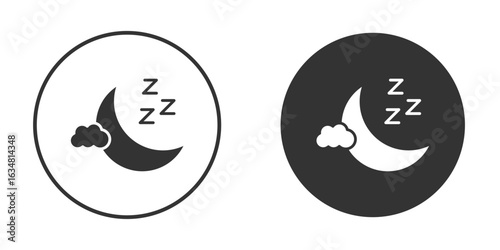 Sleep icons concept in solid versions. Flat design style.