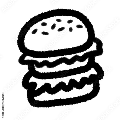 super hamburger big big png outline cute for kids handwrite design clipart cartoon handwritten doodle element