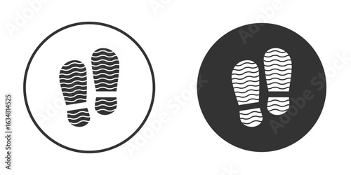 Shoe print icons concept in solid versions. Flat design style.
