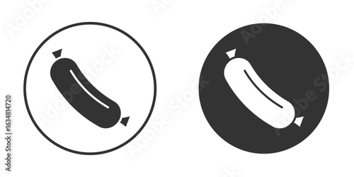 Sausage icons concept in solid versions. Flat design style.
