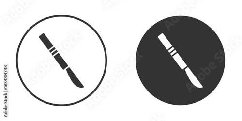 Scalpel icons concept in solid versions. Flat design style.