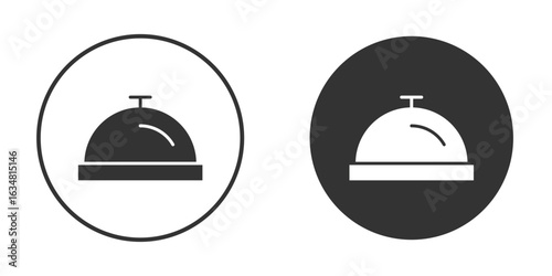 Reception bell icons concept in solid versions. Flat design style.