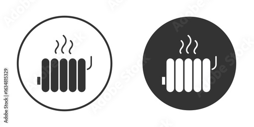 Radiator icons concept in solid versions. Flat design style.
