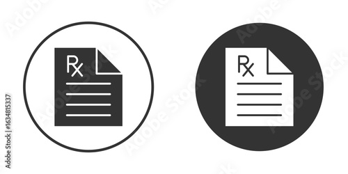 RX icons concept in solid versions. Flat design style.