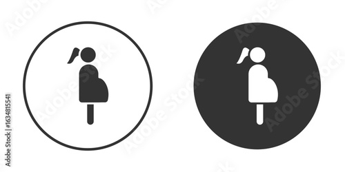 Pregnant woman icons concept in solid versions. Flat design style.
