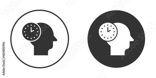 Patience icons concept in solid versions. Flat design style.