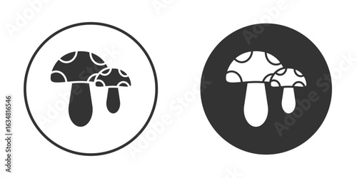 Mushrooms icons concept in solid versions. Flat design style.
