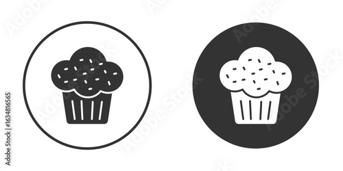 Muffin icons concept in solid versions. Flat design style.
