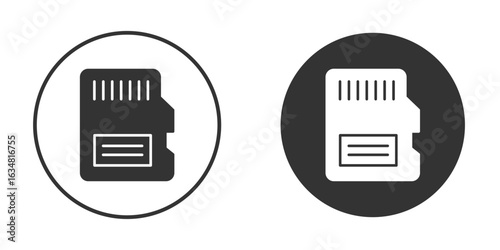 Memory card icons concept in solid versions. Flat design style.