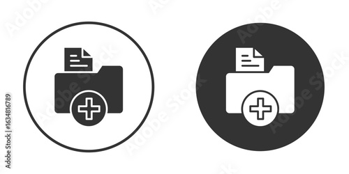 Medical history icons concept in solid versions. Flat design style.