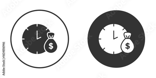 Long term investment icons concept in solid versions. Flat design style.