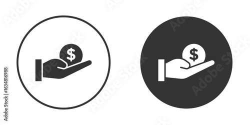 loan icons concept in solid versions. Flat design style.