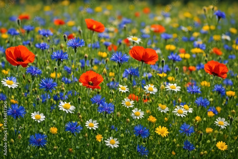 Fototapeta premium Vibrant wildflower meadow blooms