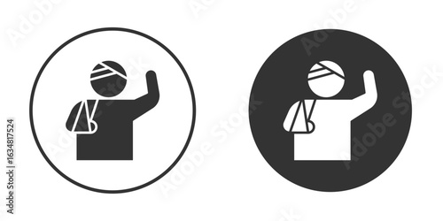 Injury icons concept in solid versions. Flat design style.