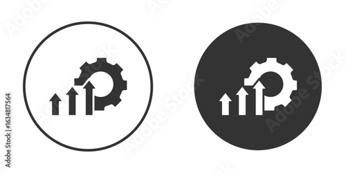 Improvement icons concept in solid versions. Flat design style.