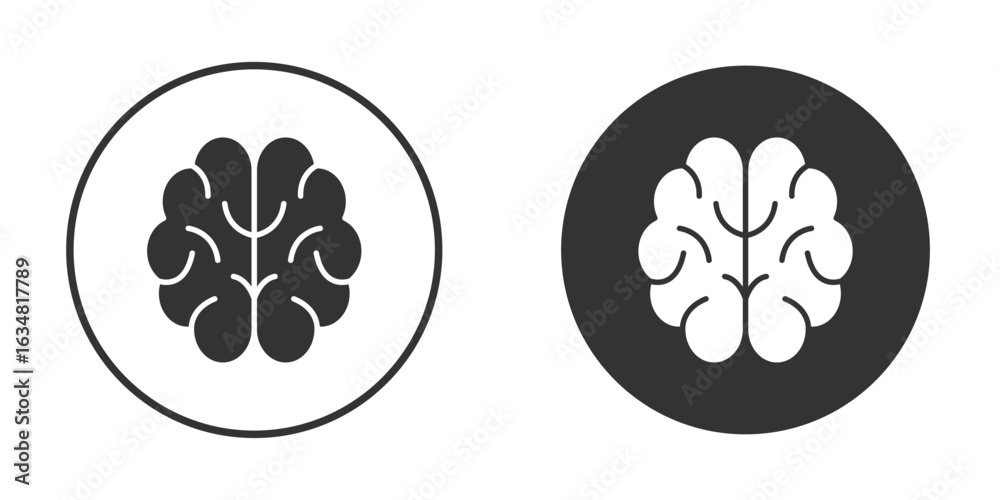 Fototapeta premium Human brain icons concept in solid versions. Flat design style.