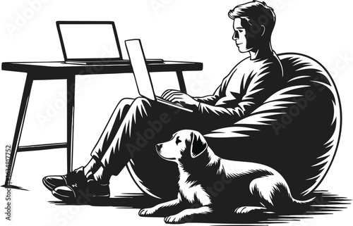 Man Working from Home