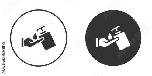 Hand wash icons concept in solid versions. Flat design style.
