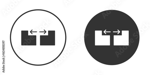 Gap icons concept in solid versions. Flat design style.
