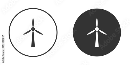 Eolic energy icons concept in solid versions. Flat design style.