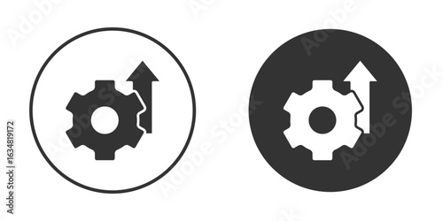 Efficiency icons concept in solid versions. Flat design style.