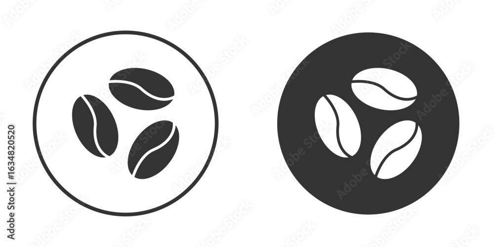 Fototapeta premium Coffee beans icons concept in solid versions. Flat design style.