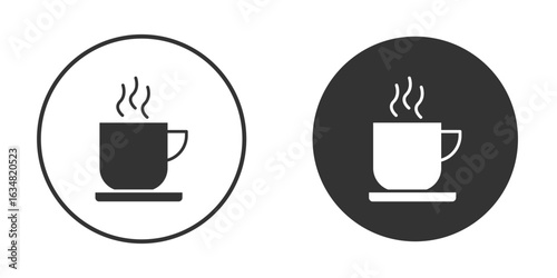 Coffee mug icons concept in solid versions. Flat design style.