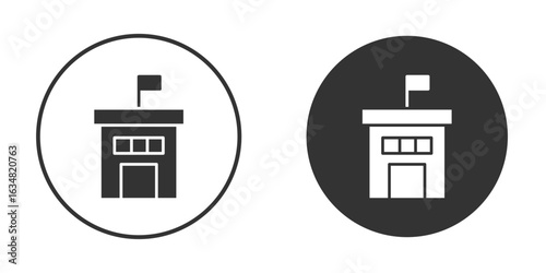 City hall building icons concept in solid versions. Flat design style.