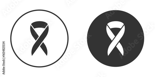 Cancer ribbon icons concept in solid versions. Flat design style.