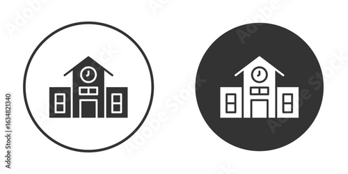 Campus icons concept in solid versions. Flat design style.