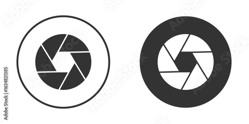 Camera shutter icons concept in solid versions. Flat design style.