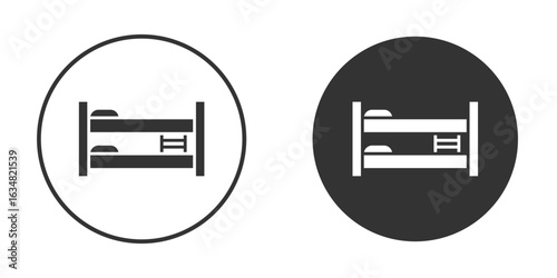 Bunk bed icons concept in solid versions. Flat design style.