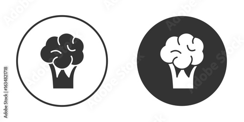 Broccoli icons concept in solid versions. Flat design style.
