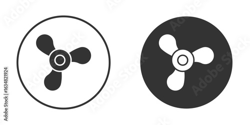 Boat screw icons concept in solid versions. Flat design style.