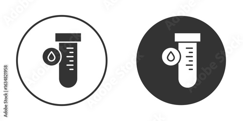 Blood test icons concept in solid versions. Flat design style.