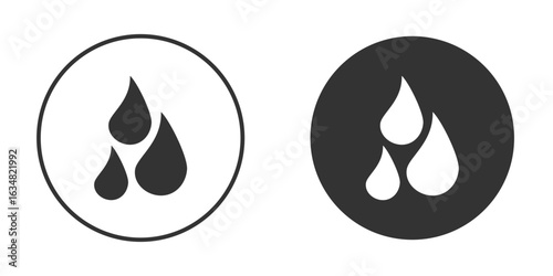 Blood drops icons concept in solid versions. Flat design style.