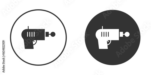 Blaster icons concept in solid versions. Flat design style.